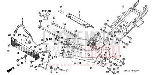 FRAME BODY/OIL COOLER CBR1100XX6 de 2006